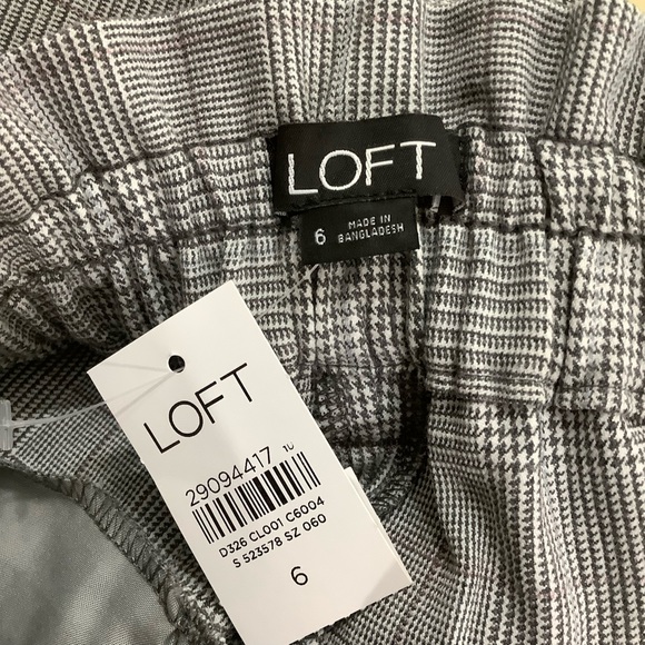 Loft Paper Bag Plaid Shorts in Gray - Picture 3 of 4